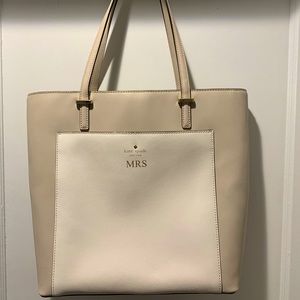kate spade Beige and Cream Tote Bag